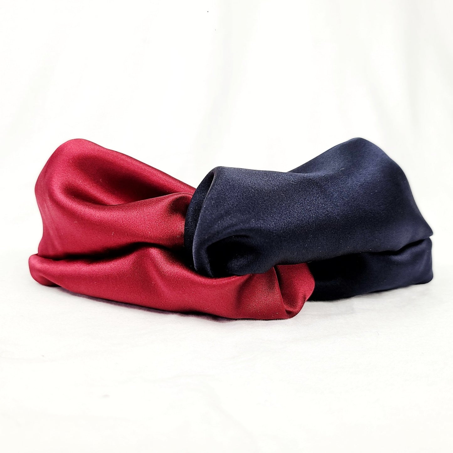 R Belliard 2 Tone Silk Headband Navy & Red - RBelliard