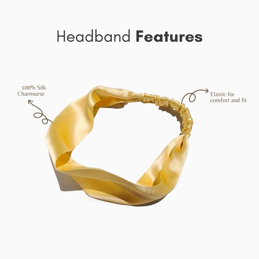 Yellow Silk Headband - The Classic - Lemon - RBelliard