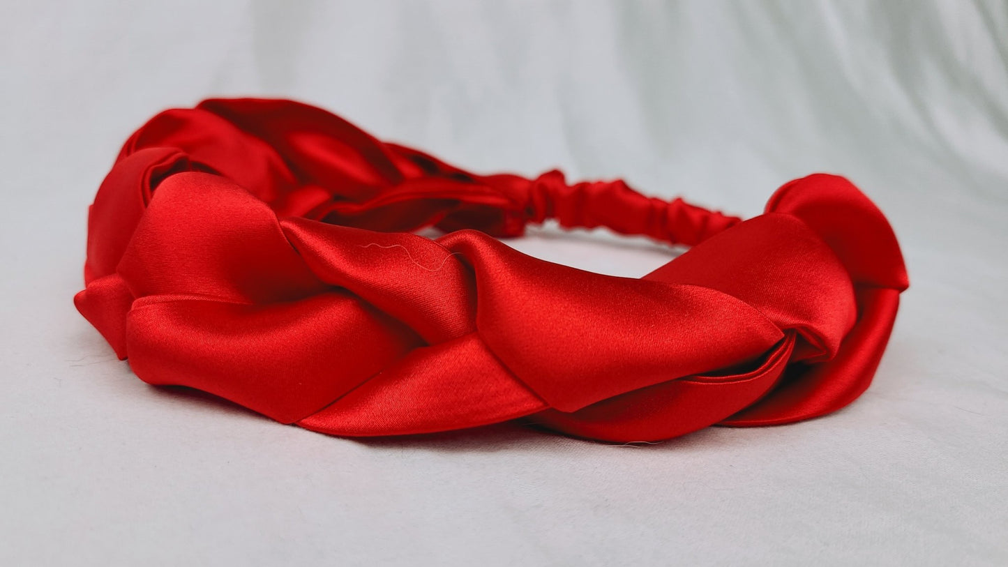 braided Silk Headband - RBelliard - Red