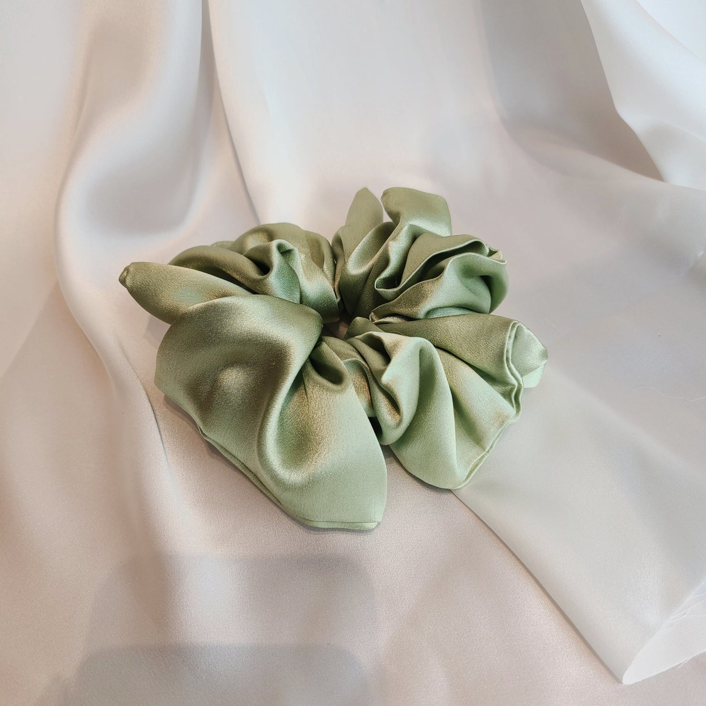 Sage Green Silk Scrunchie XL - RBelliard