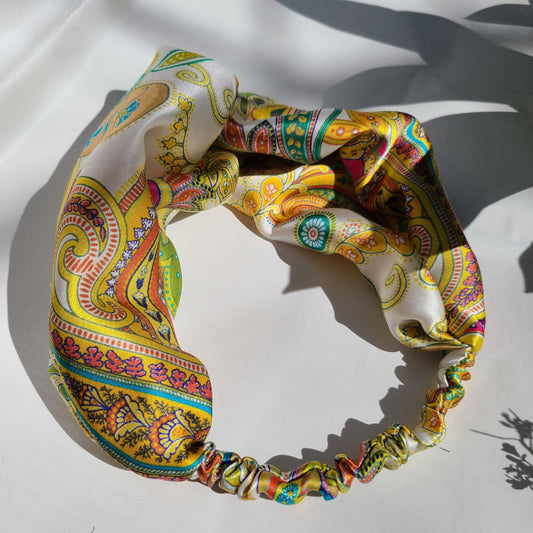 Paisley Print Silk Knot Headband R Belliard - RBelliard