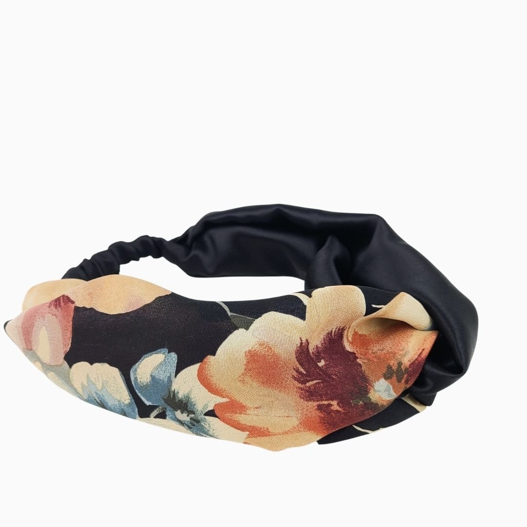 Silk Headband - Autumn Floral - Knot Style - RBelliard