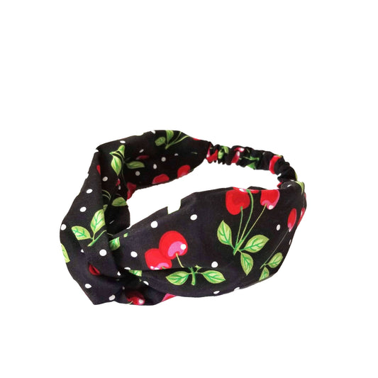 Cotton Knot Headband Cherry Print - RBelliard