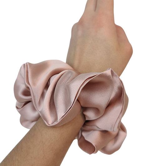 Extra Large Silk Scrunchie - Solid Pink - RBelliard